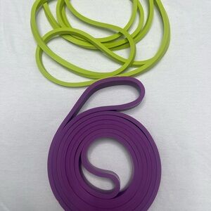 Vivid Purple and Lime Silicone Flat Bands - Set of Two